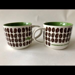 Starbucks Coffee Bean Mug Set of 2 2009